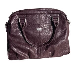 THIRTY ONE Jewell Plum Handbag Vegan Leather Handles Shoulder Strap NEW